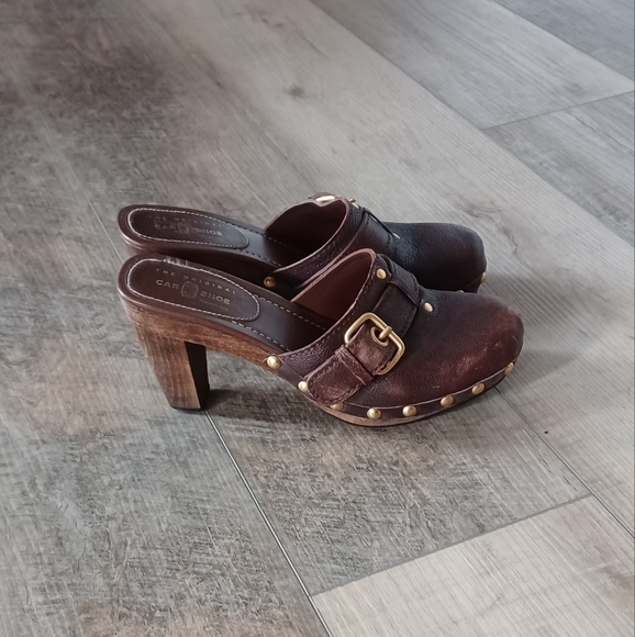 The Original Car Shoe leather Mules Clogs in Brown. Made in Italy - Picture 1 of 6